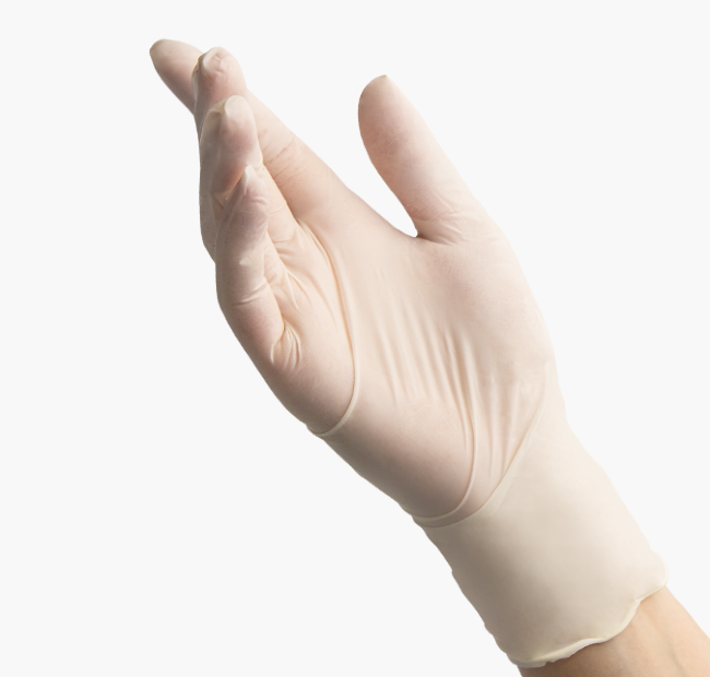 BENOVY Latex Chlorinated, перчатки латексные, перчатки текстурированные, неопудренные, бежевые, 50 пар в упаковке BENOVY Latex Chlorinated, перчатки латексные, перчатки текстурированные, неопудренные, бежевые, 50 пар в упаковке